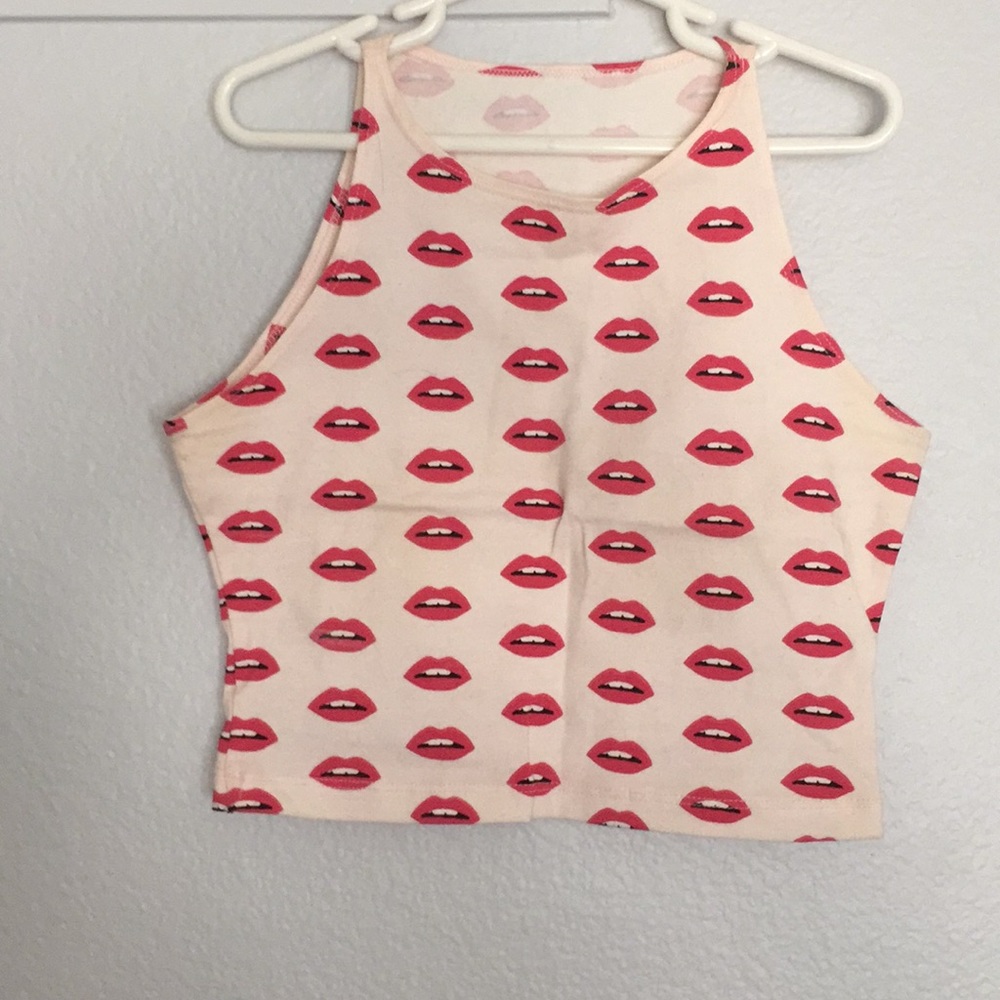 American apparel lips crop top